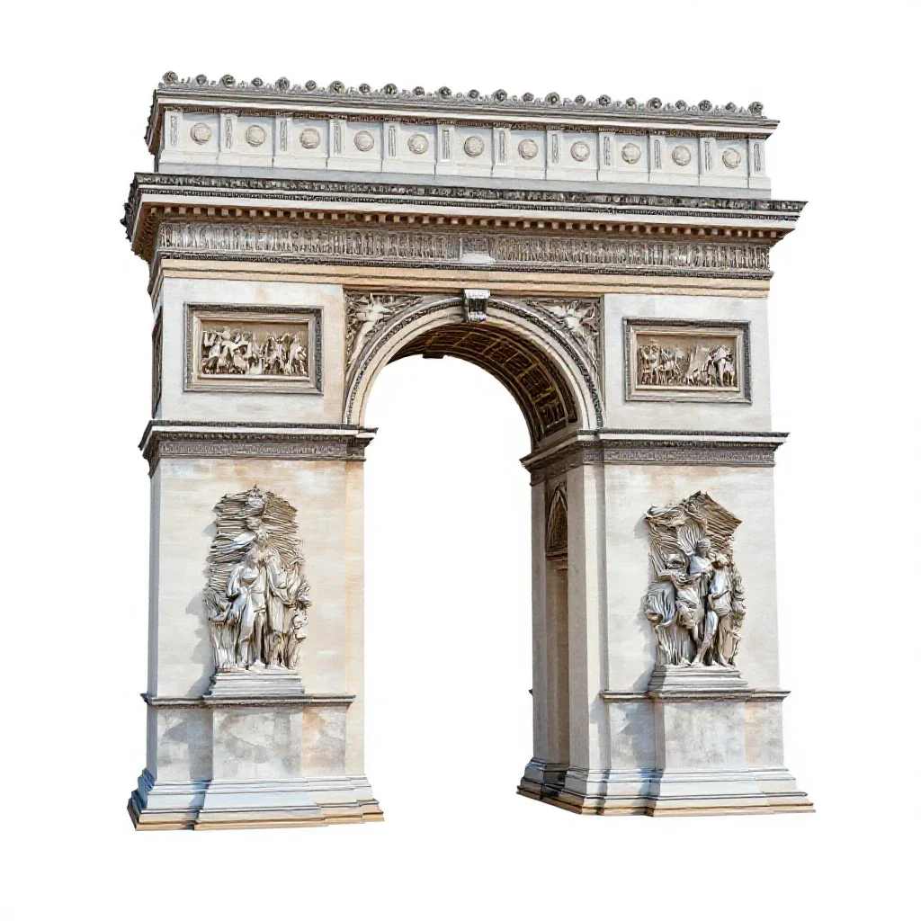 Triumphal arch isolated on a white background
