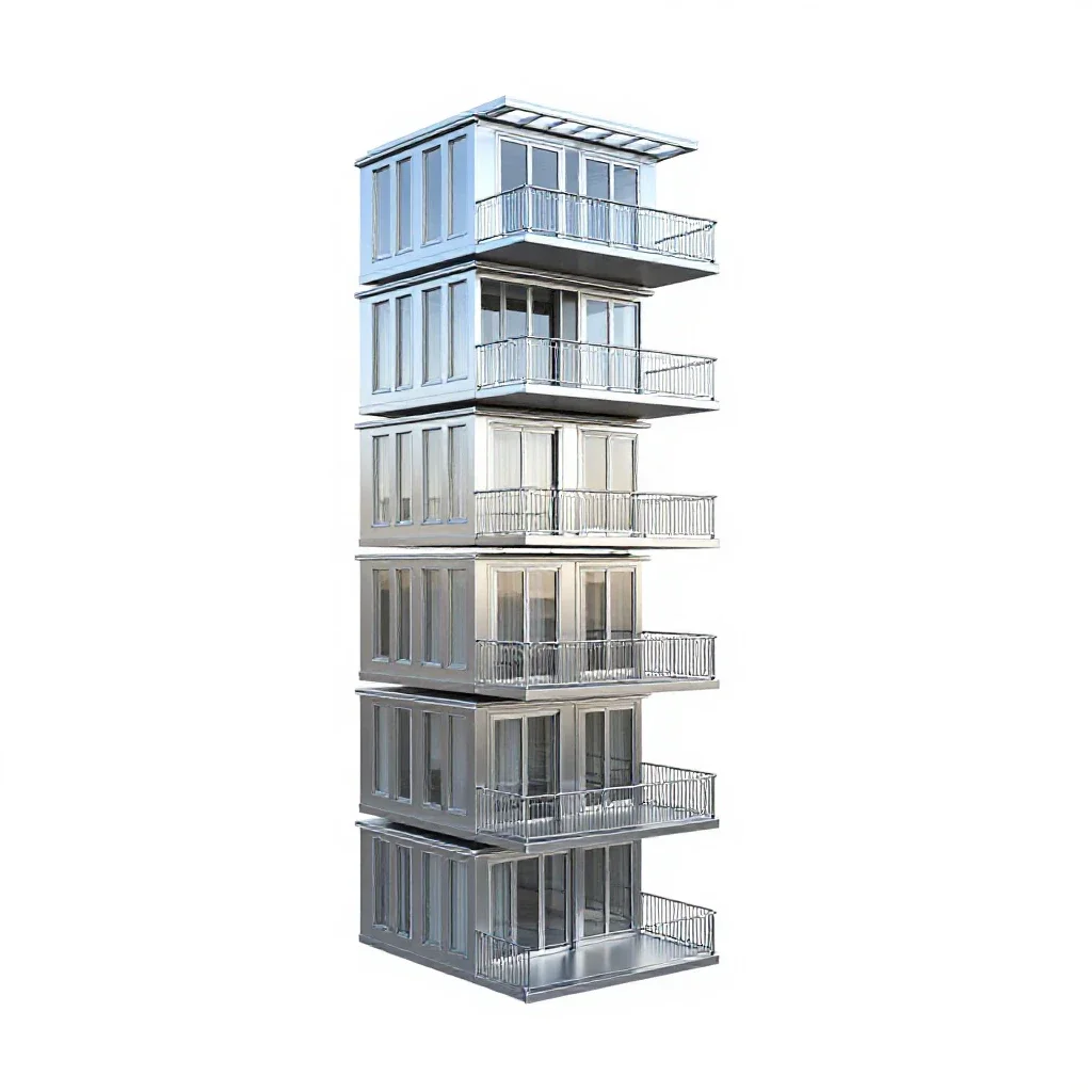 Walk-up apartment isolated on a white background
