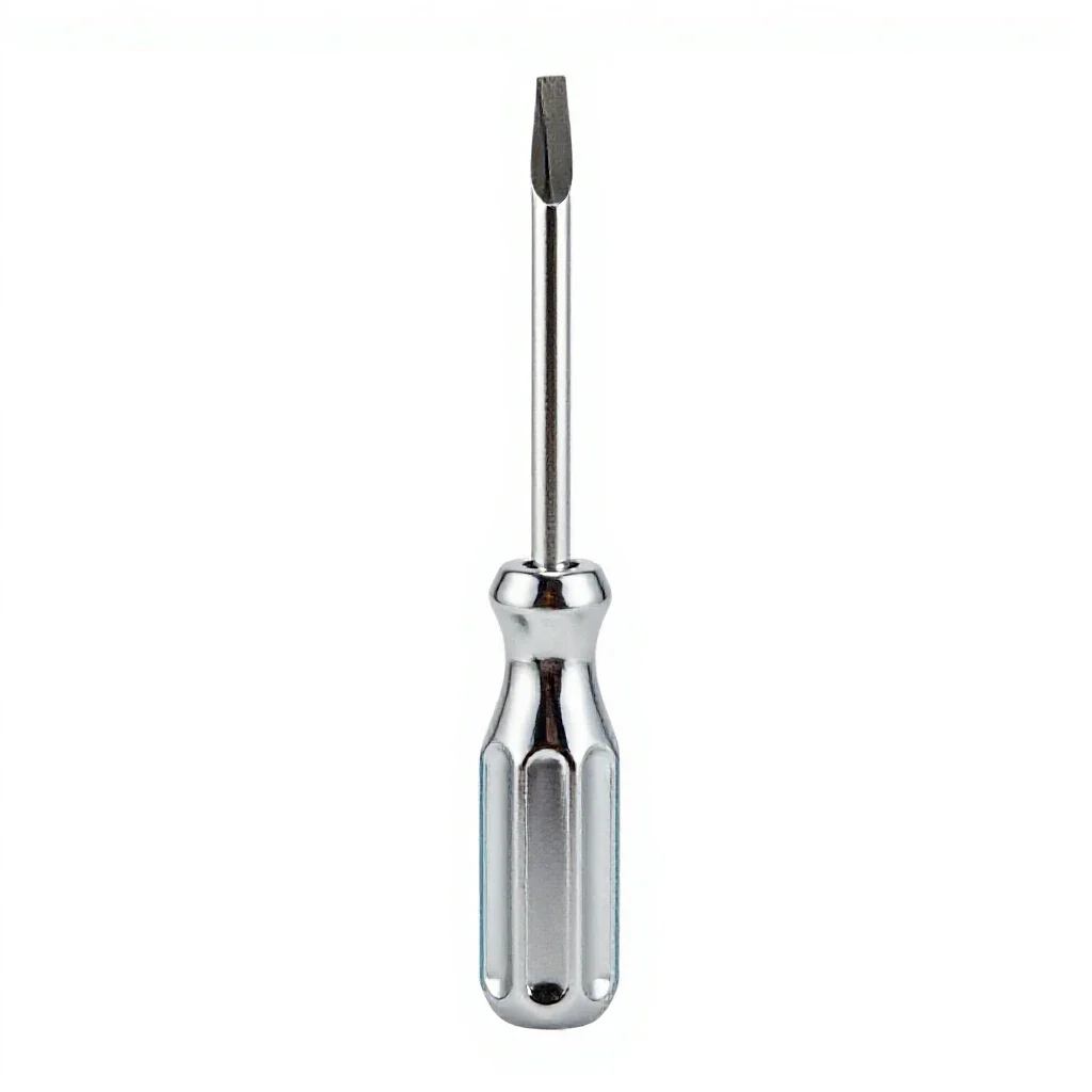 Flat tip screwdriver isolated on a white background
