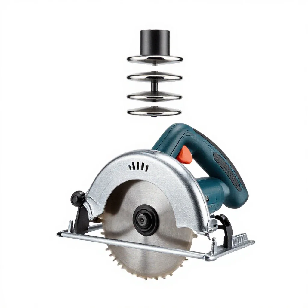 Portable circular saw isolated on a white background