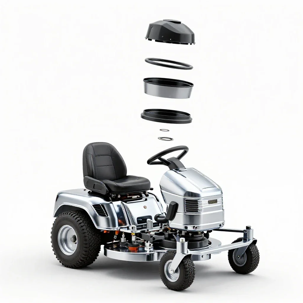 Riding mower isolated on a white background