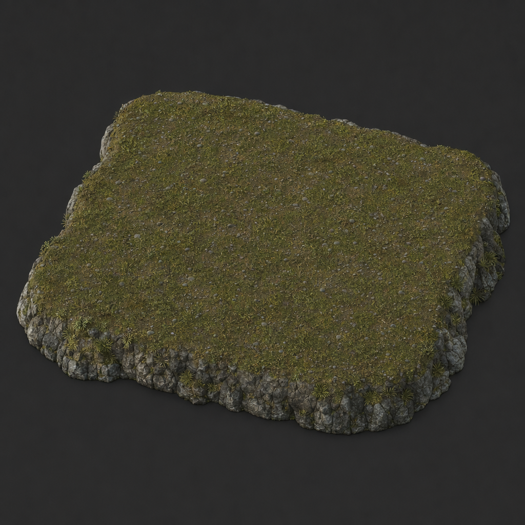 3D model flat terrain asset