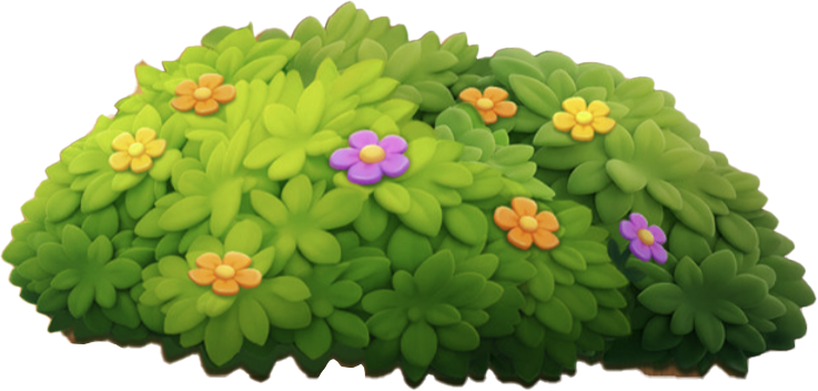 Create a stylized 3D bush model that MATCHES the EXACT visual style of the provided concept art image. The final result…