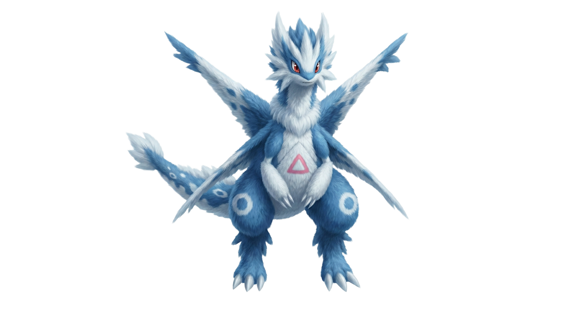 A fluffy cute blue dragon creature