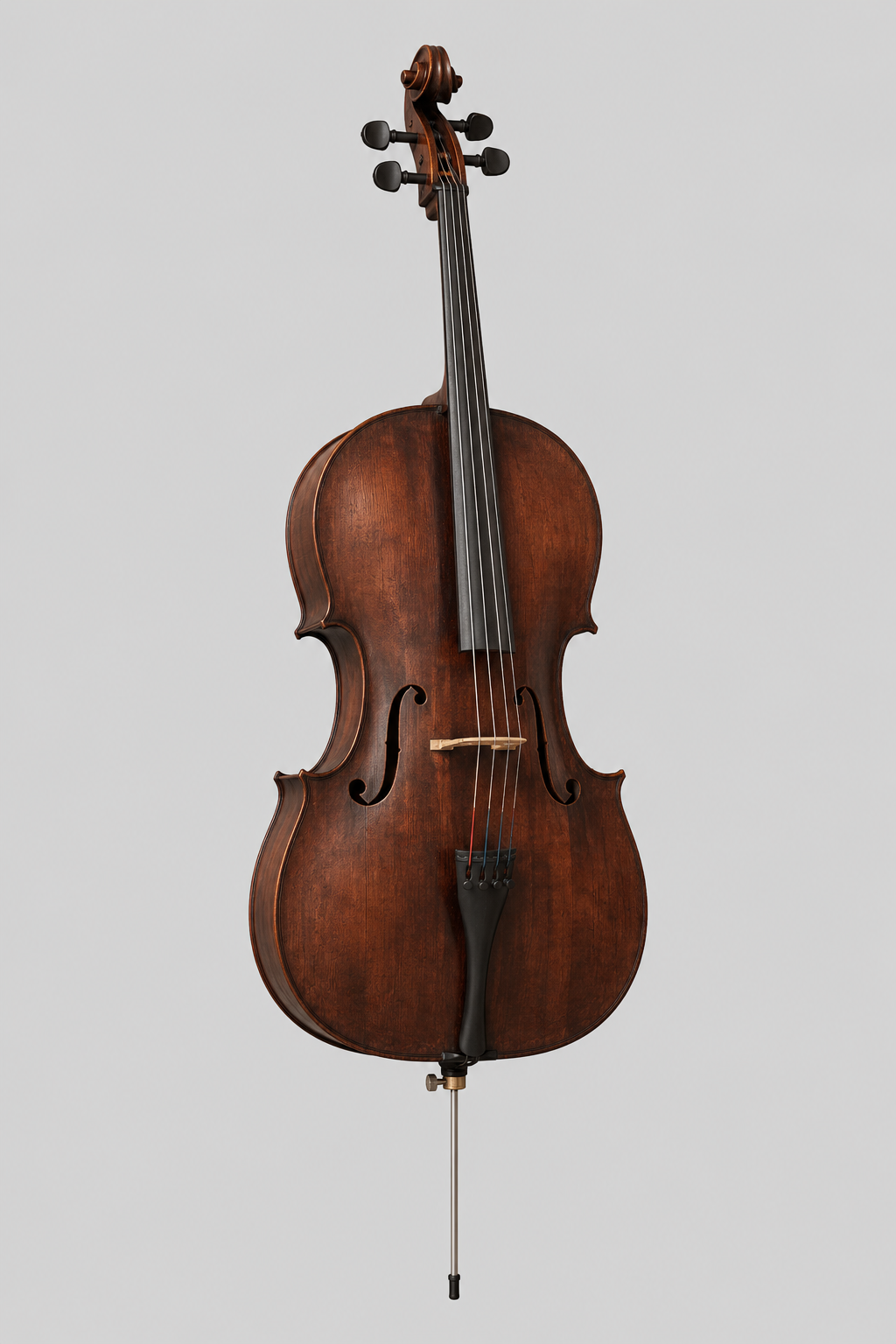 A photorealistic, highly detailed product shot of a single classical viola.