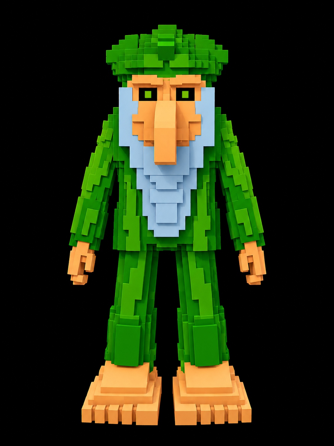 a exact 3d model of this image, with no lighting so uniform brightness and stuff all the way around, and make sure its…