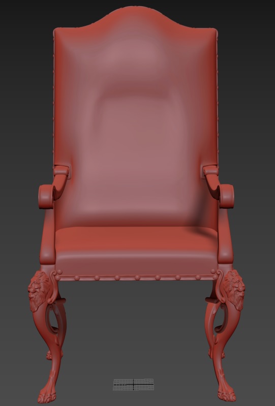 A clean product-style 3D asset of a vintage chair