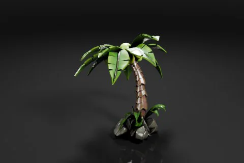 Small palm tree 3D model preview