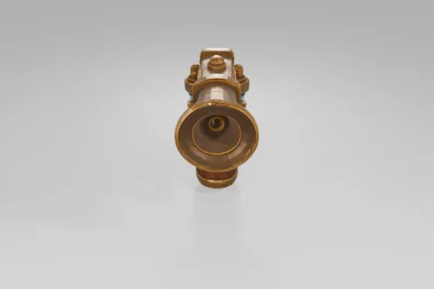 Small, round, brass-colored object with a cylindrical shape 3D model preview