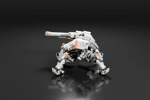 Futuristic robot-like figure 3D model preview