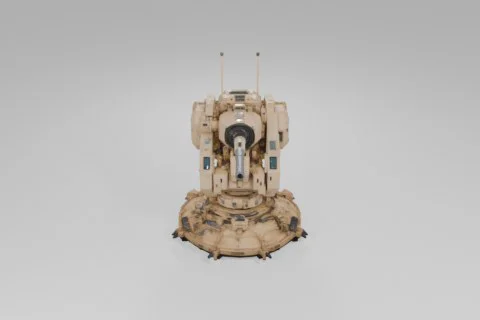 Small robot-like structure with a round base 3D model preview