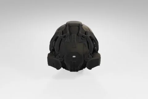 Black helmet 3D model preview