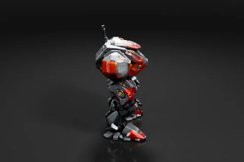Robot-like figure 3D model preview