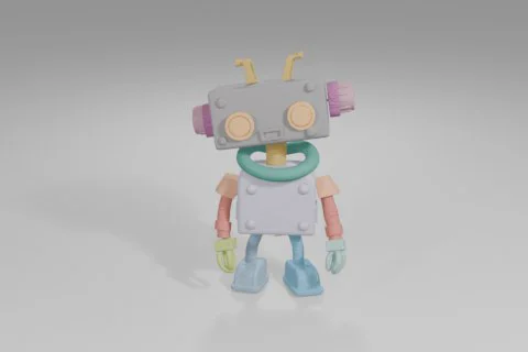 Toy robot 3D model preview