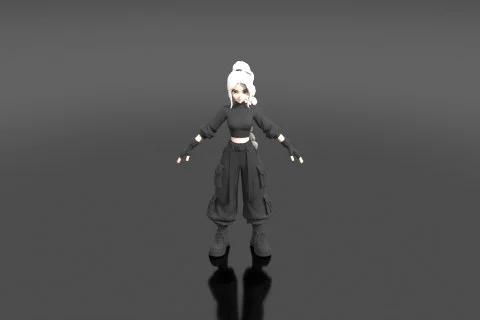 Female character 3D model preview