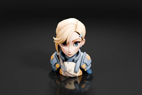Small figurine of a female character 3D model preview