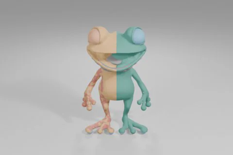 Cartoon frog 3D model preview