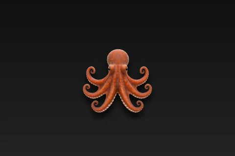 Octopus on a black background 3D model preview