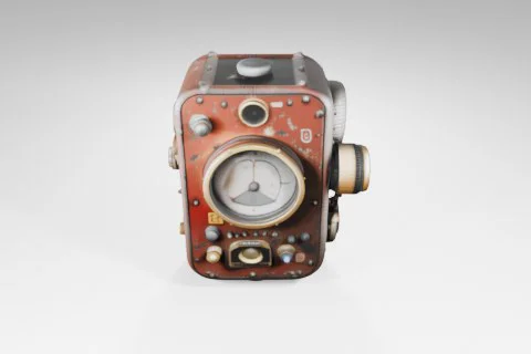 Old-fashioned film camera 3D model preview