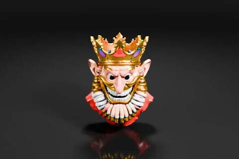 Mask with a crown on top 3D model preview