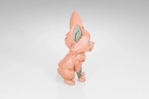 Small figurine of a cat 3D model preview