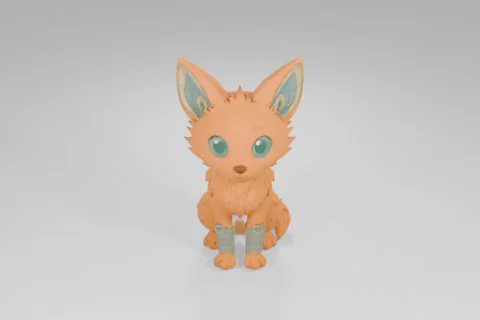 Small figurine of a fox 3D model preview
