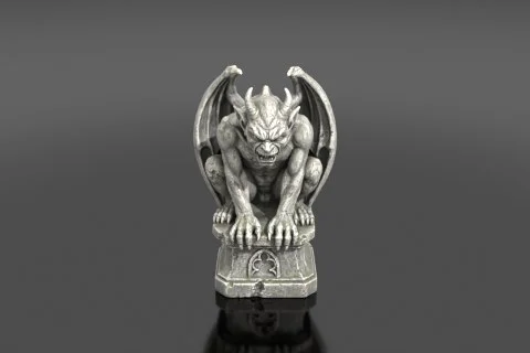 Gargoyle statue 3D model preview