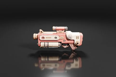 Futuristic-looking weapon 3D model preview