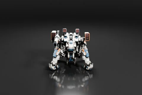 Futuristic robot-like figure 3D model preview