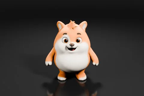 Small toy dog 3D model preview