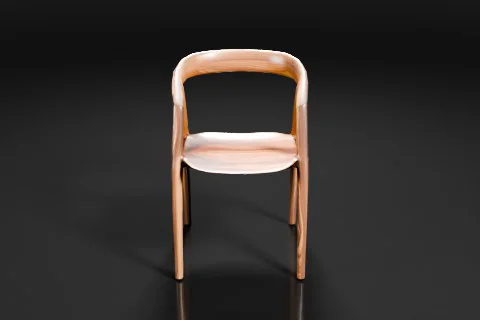 Wooden chair 3D model preview