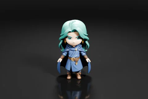 Figurine of a female character 3D model preview