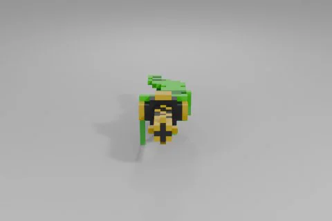 Stylized, curved dagger with a jagged, green blade dripping with green 3D model preview