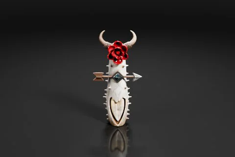 Photograph of a decorative object with a black background 3D model preview