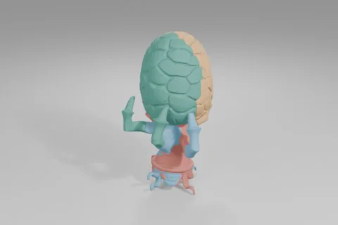 Small figurine of a human brain 3D model preview