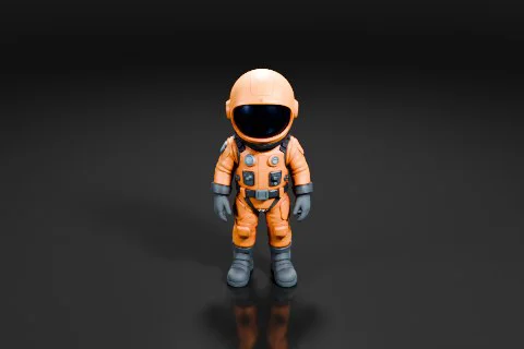 Astronaut suit in orange color 3D model preview