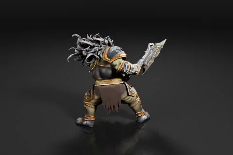 Character from a video game 3D model preview