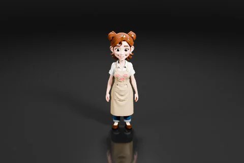 Cartoon character 3D model preview