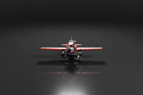 Small red airplane on a black background 3D model preview