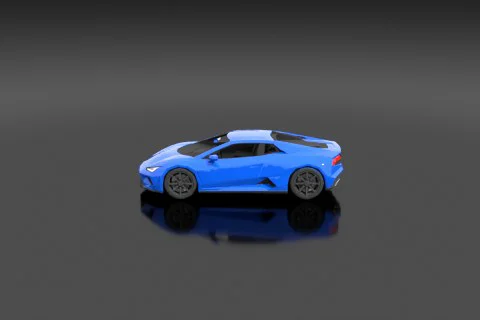 Blue sports car 3D model preview