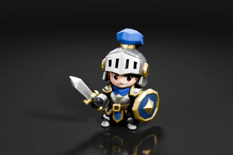 Small figurine of a knight 3D model preview