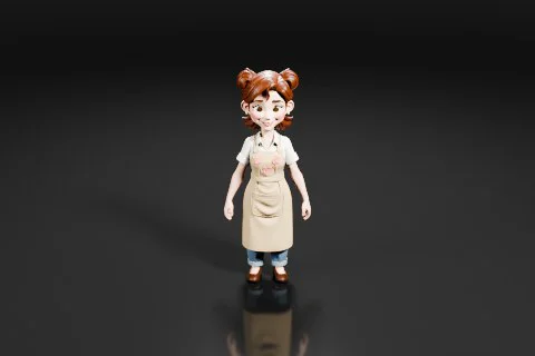 Small figurine of a woman 3D model preview