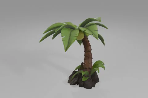 Small palm tree 3D model preview