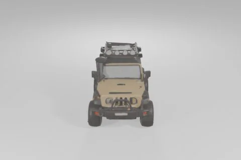 Beige-colored off-road vehicle, specifically a Jeep Wrangler JK 3D model preview