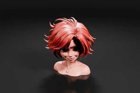 Bust of a woman's head 3D model preview