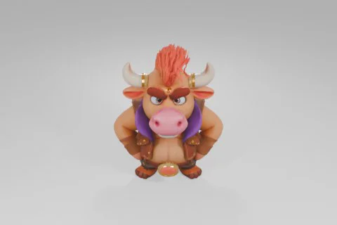 Small figurine of a cow 3D model preview