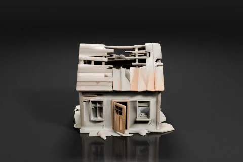 Small, miniature model of a house 3D model preview