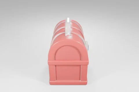 Small, pink-colored object with a curved top and a small opening at the bottom 3D model preview