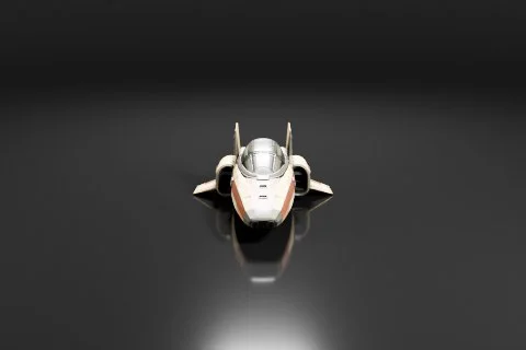 Futuristic spaceship 3D model preview