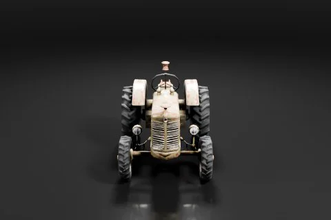 Photograph of a vintage tractor 3D model preview